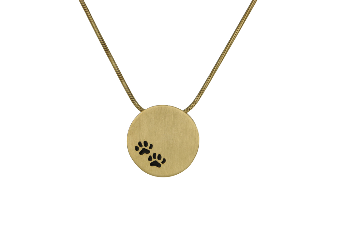 Bronze Round Pendant with Paws