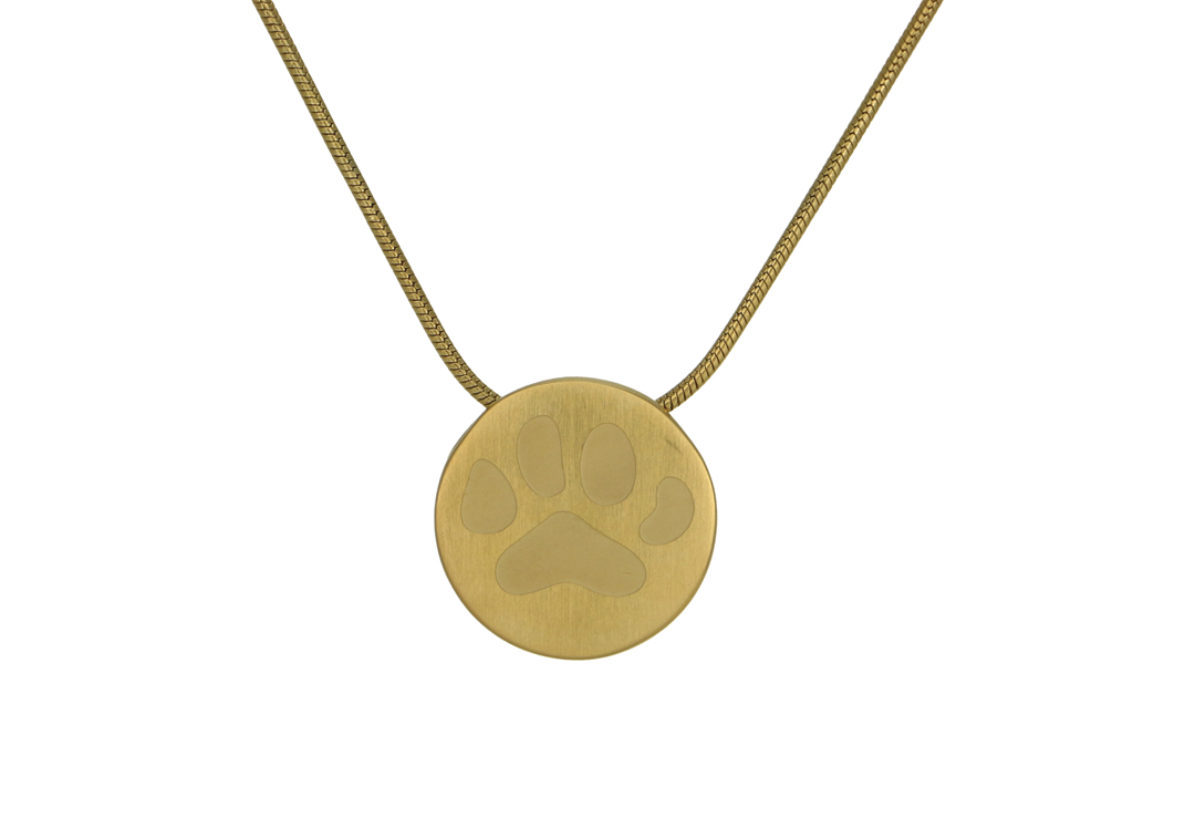Bronze Round Pendant with Large Paw